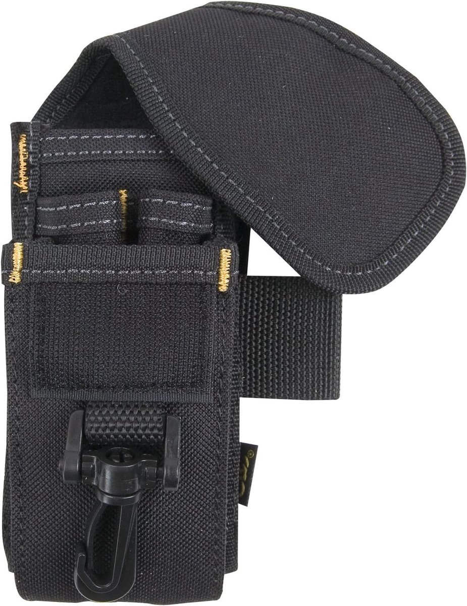 Mobiele telefoon en gereedschapshouder met 5 pockets - zwart, klein