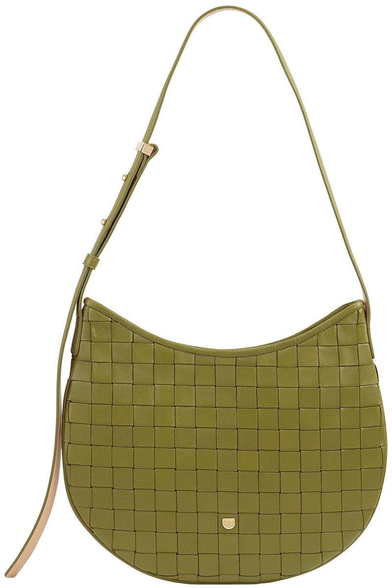 DuDu Hispani Schoudertas Leder 32 cm - Dames - olive