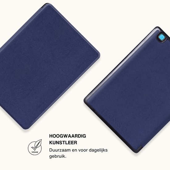 Lunso Geschikt voor Kobo Aura One Slim hard case hoes (7.8 inch) - sleepcover - Donkerblauw van Lunso — afbeelding 3