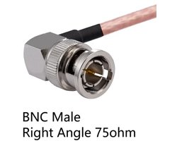 BNC Male Haakse naar BNC Male Haakse Kabel 75ohm HD-SDI RG179 RF Coaxiale Pigtail Jumper Kabel 3ft/1m voor VCR Camera Marine CB Radio CCTV Monitor