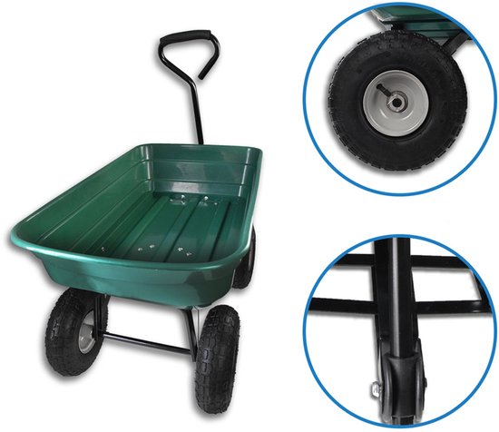 Tuinkar / Transportkar / Handkar - Met Kiepfunctie - Max. 200 kg - 75L van Gardebruk — afbeelding 5