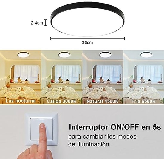 ANTENLICHT LED Plafondlamp - Plafonniére Zwart - 2 LED Plafondlampen