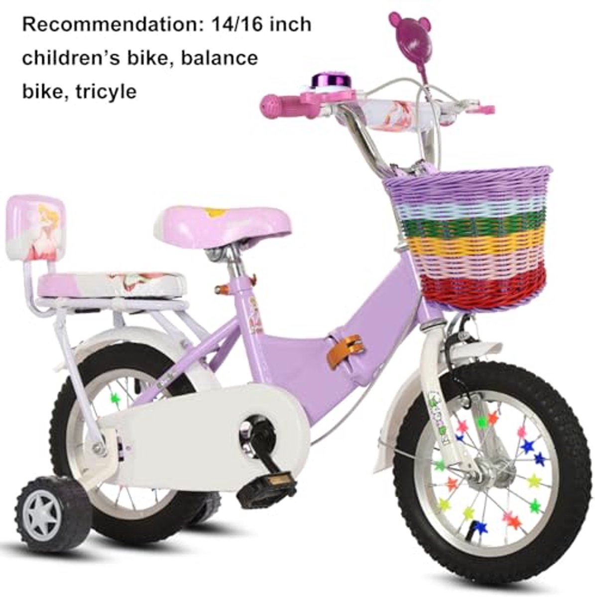 Kinderfietsmandset met bel en streamers – Fietsaccessoires voor meisjes