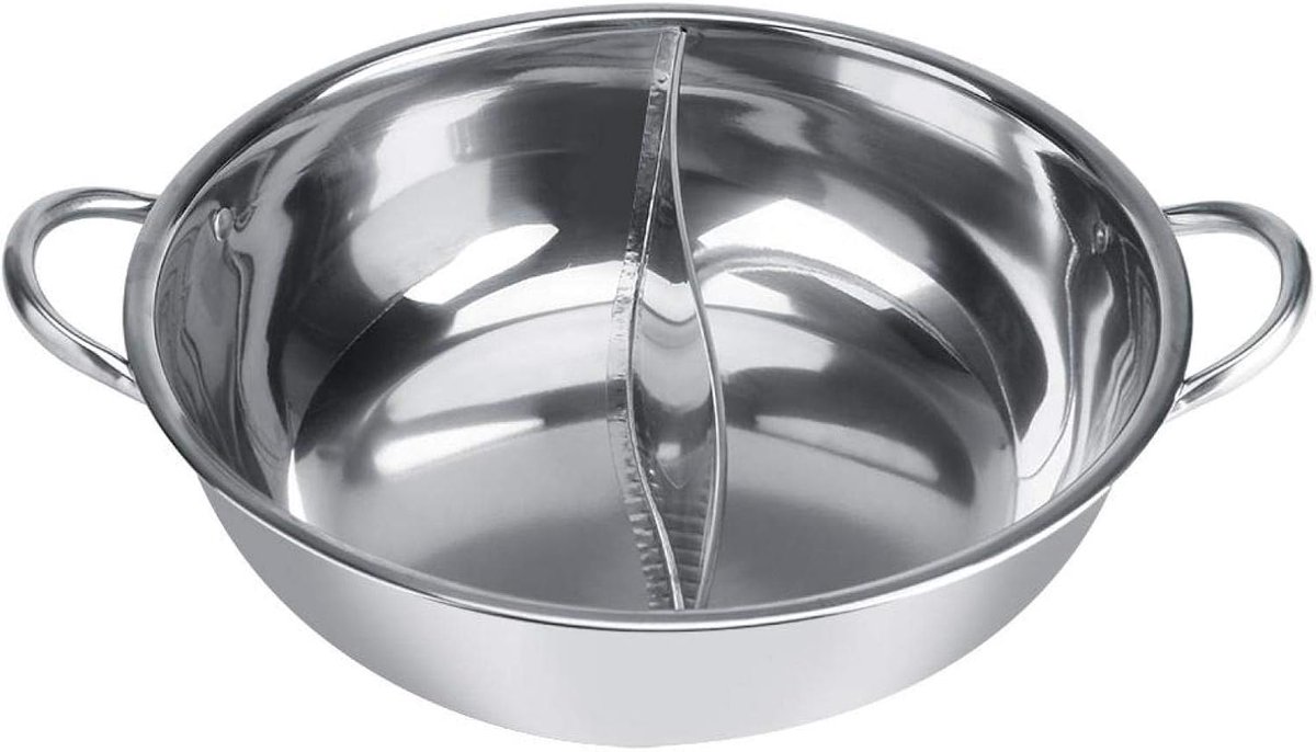 Verdeelde Hot Pot 27/29/31/34 cm - Dubbele Smaak Pan van Roestvrij Staal voor Inductie