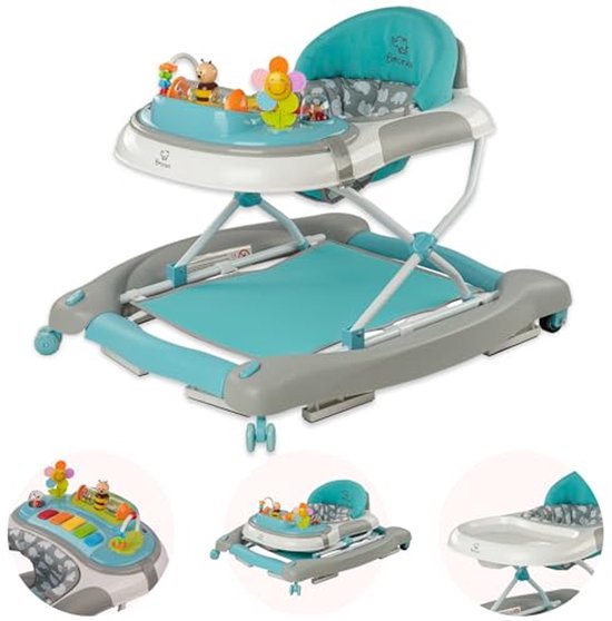 Trotteur 4 en 1 avec fonction bascule et panneau de jeu