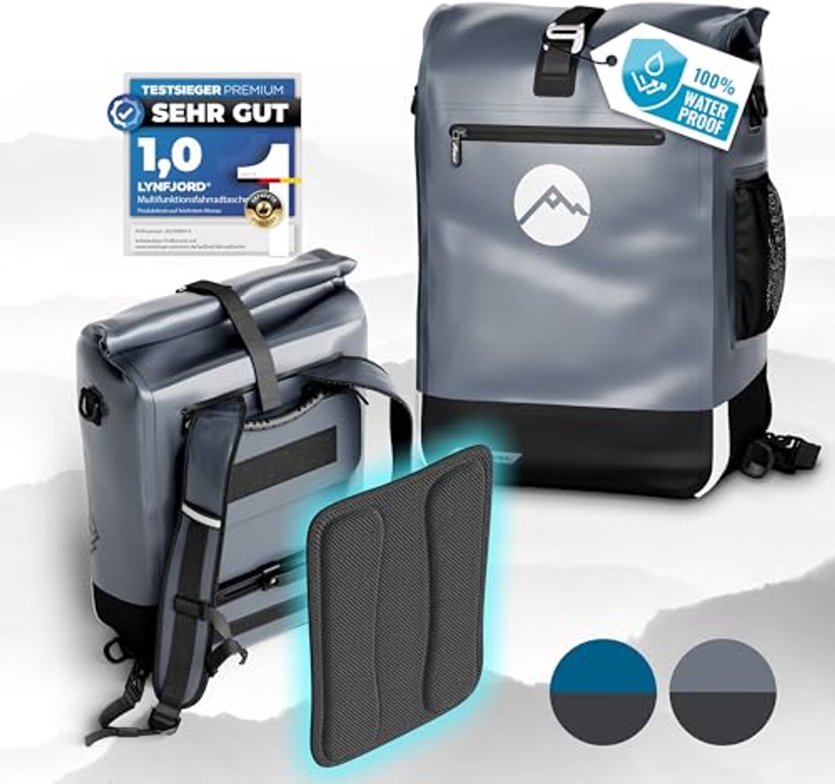 3-in-1 Fietstas en Rugzak - Waterdicht, Multi-Functioneel met Rugkussen en Laptop Organizer