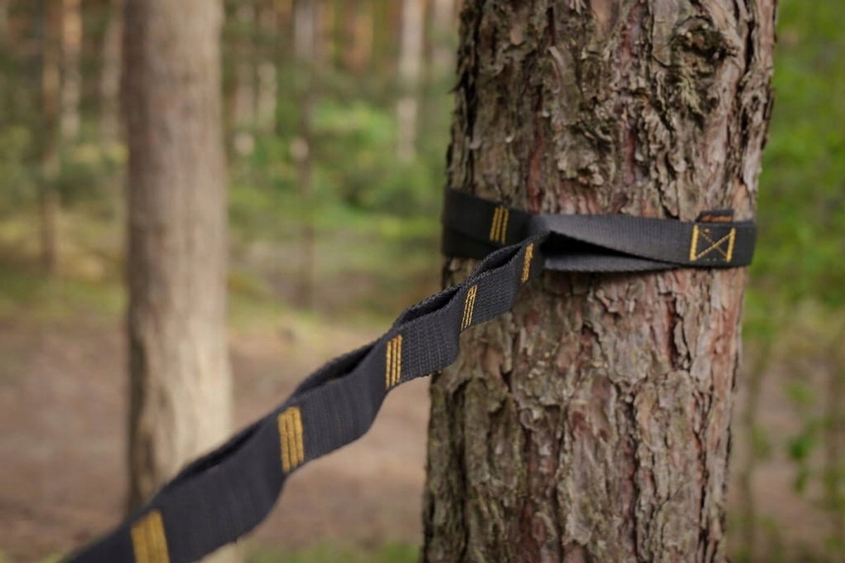TigerWood Spider Link Hangmat Bevestigingsband - Zwart