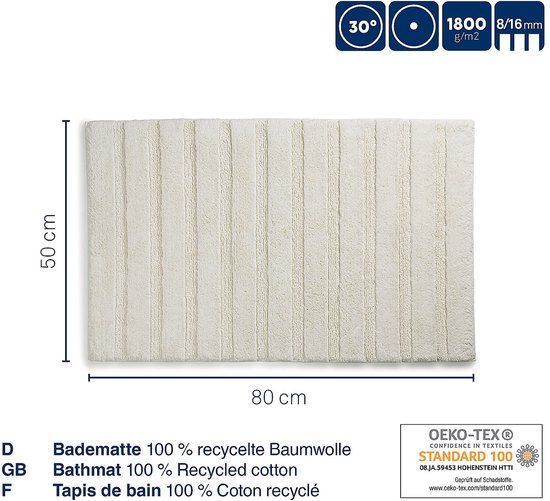 Badmat | Differnz (80 x 50 cm, Katoen, Donker grijs) Differnz