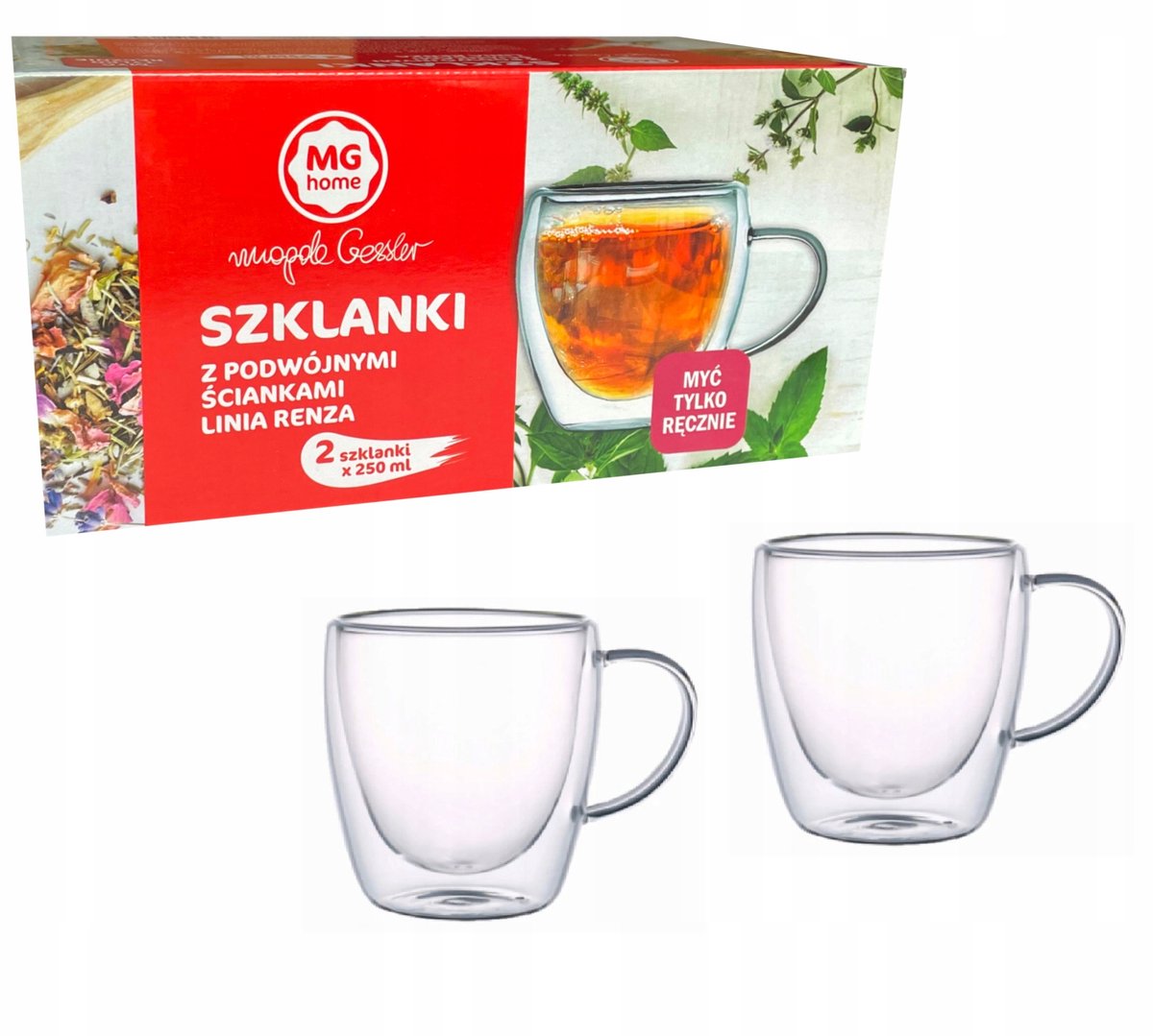 MG Home Thermische Glazen 2x250 ml Dubbelwandig voor Koffie & Thee