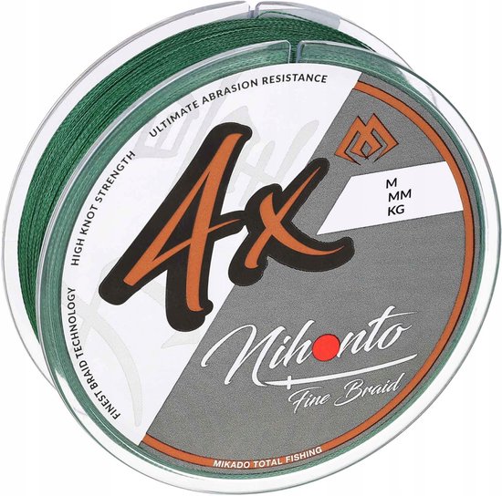 Mikado Nihonto X4 Vlechtlijn Groen 0.10mm 300m — afbeelding 3