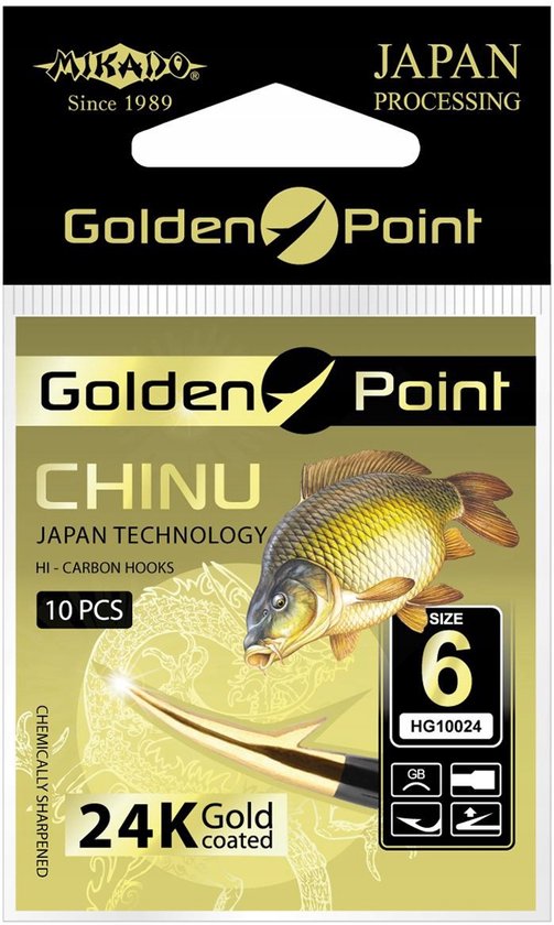 Mikado Golden Point Chinu Haken - 10 stuks, maat 10 van Mikado — afbeelding 2