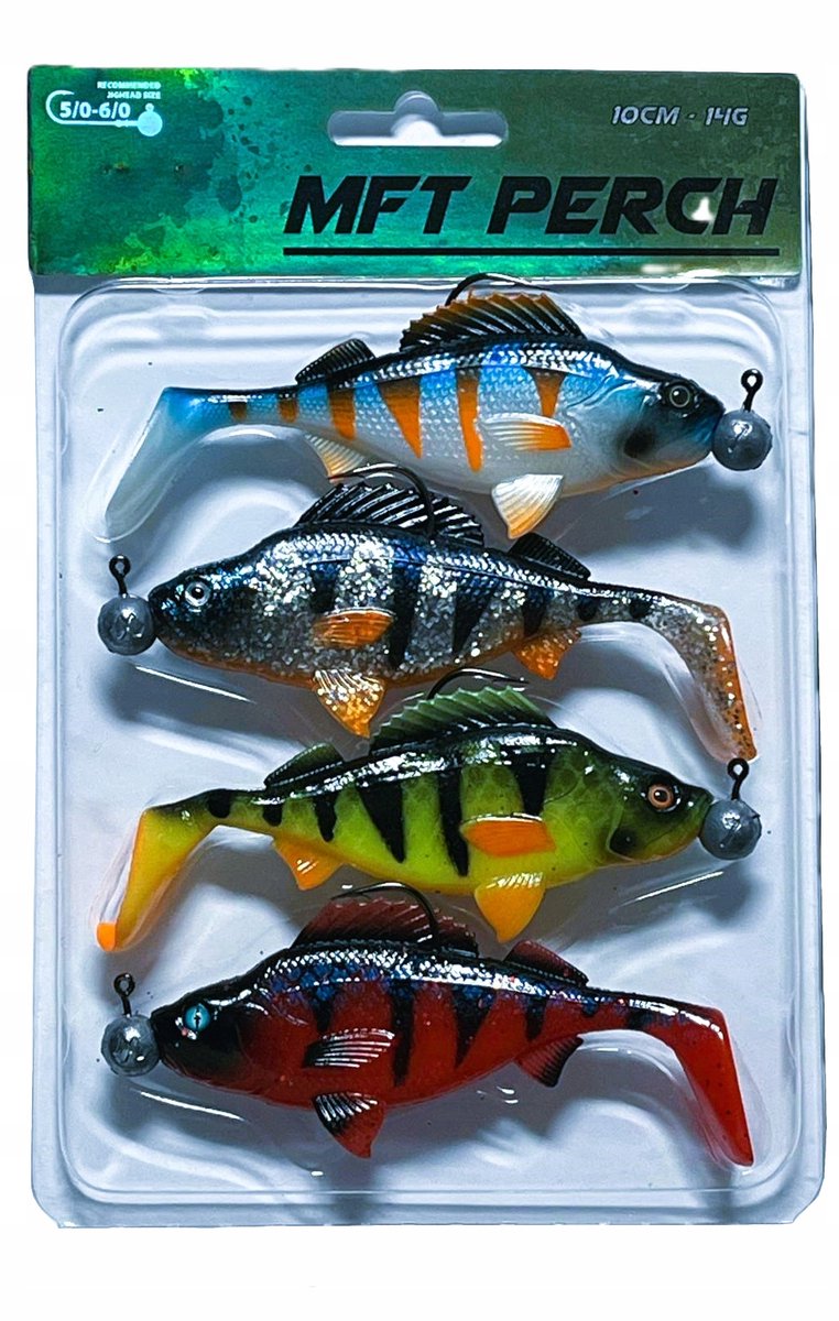 4x Mikado MFT Perch 10cm Set Natuurlijke Baars Kunstazen