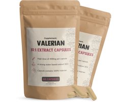 Cupplement Valeriaan Extract 800 mg Combideal 2x 60 Capsules - Valeriaanwortel extract capsules - Valerian root - 400 mg per capsule - 60 capsules - Vegan - Zonder toevoegingen - Lab getest - 30 tot 60 dagen voorraad per zakje