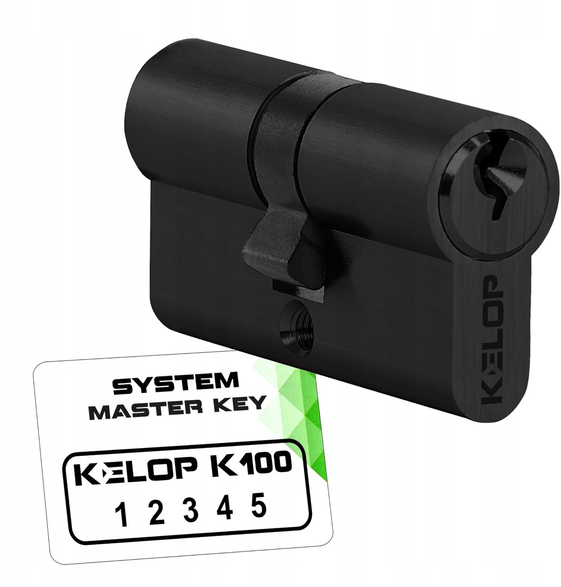 KELOP K100 cilinder 30/40 mm zwart hoofdsleutelsysteem