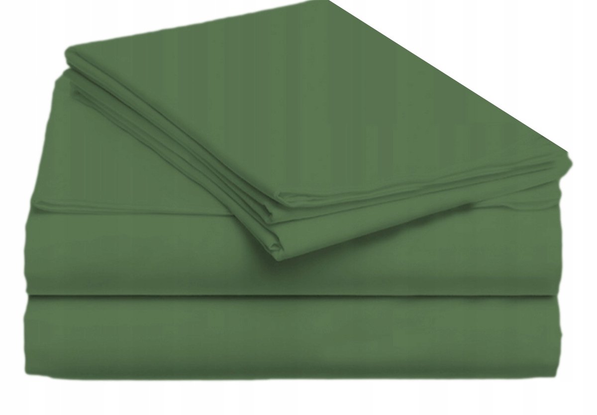 Katoenen Hoeslaken 160x210cm - Traditioneel, Olijfgroen