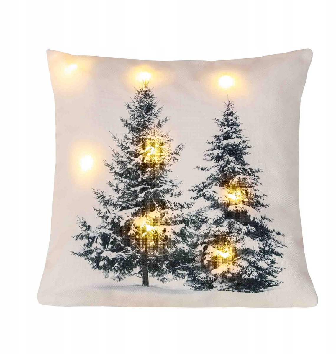 Kerst Kussenhoes 45x45cm met LED Verlichting - Kerstboom