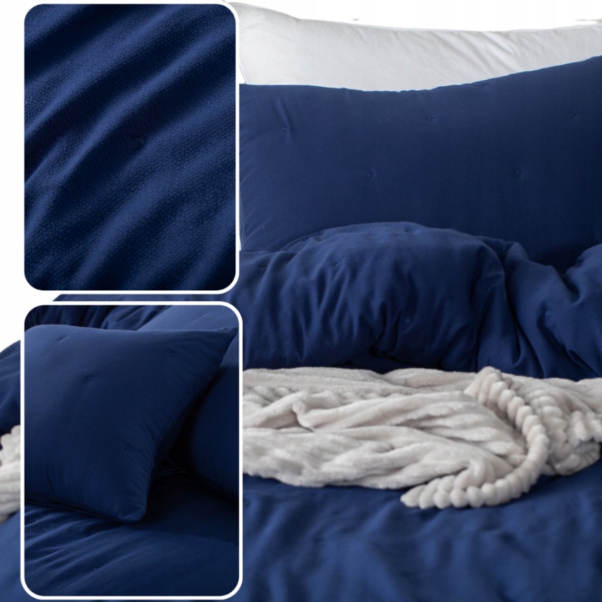 Dotta Sierkussenhoes 50x70cm Blauw - Zacht Microvezel met Stippen