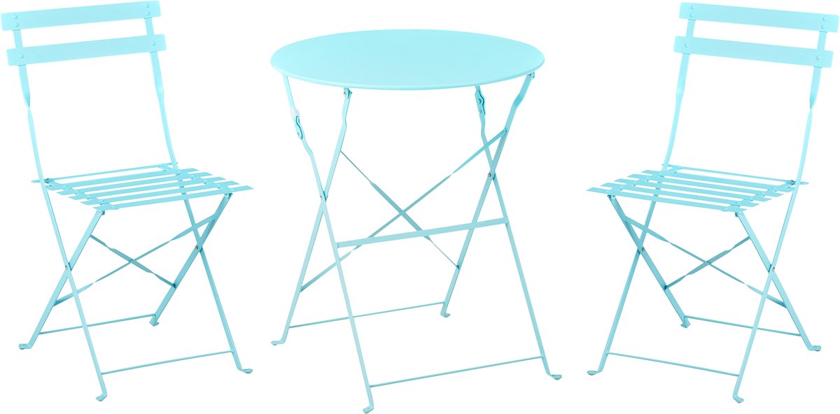 Bol.com FIORI - Bistroset voor 2 - Turquoise - Staal aanbieding