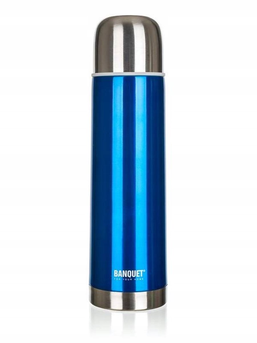 Banquet Avanza Thermos 1L Blauw - Roestvrij Staal