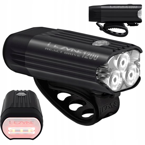 LEZYNE REACT DRIVE KOPLAMP MAT ZWART — afbeelding 3