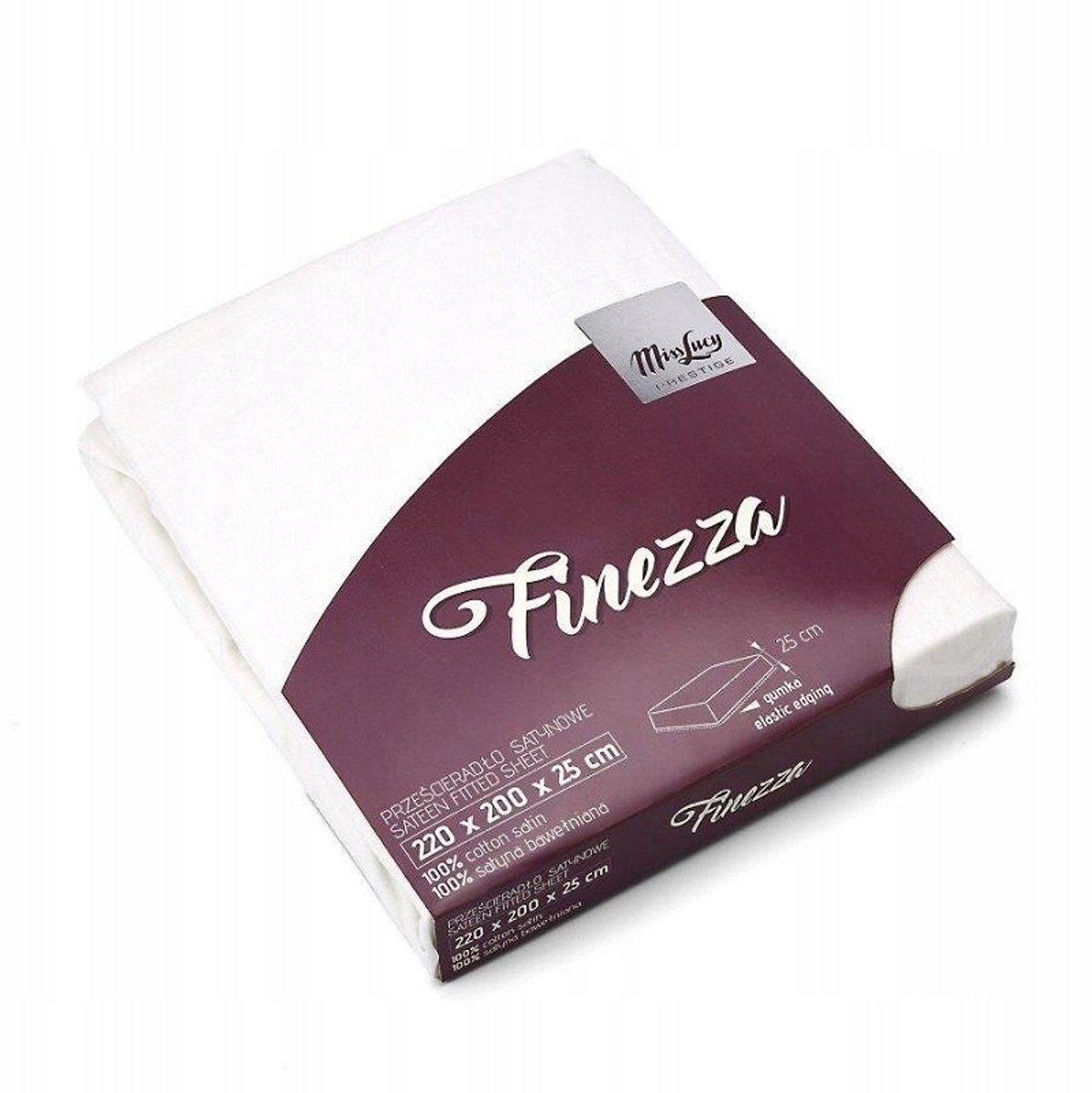 Satine Laken Finezza 220x200 cm Wit - Katoen met Elastiek