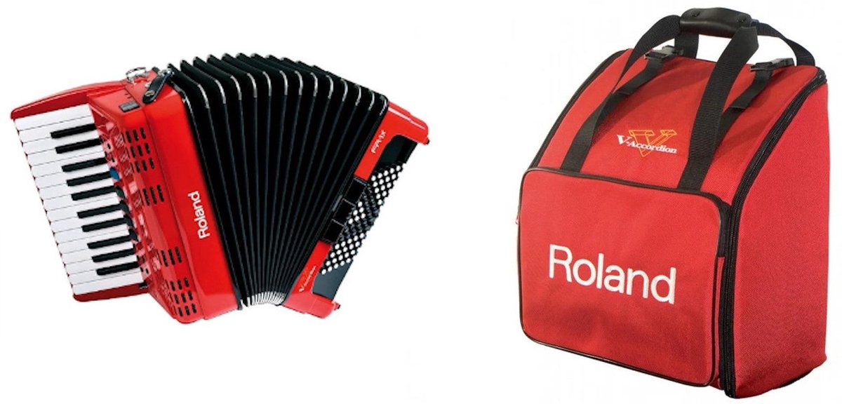 Roland FR-1X RD V-accordeon pianoklavier rood + Roland tas