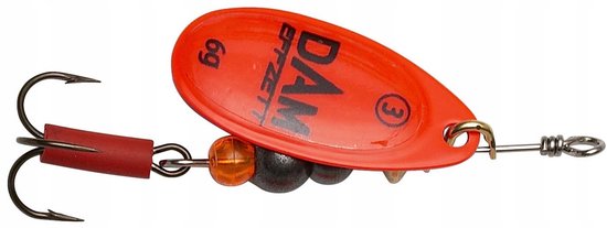 DAM Effzett Fluo Spinner Maat 2 - 4g Rood - Perfect voor Baars van Merkloos — afbeelding 2