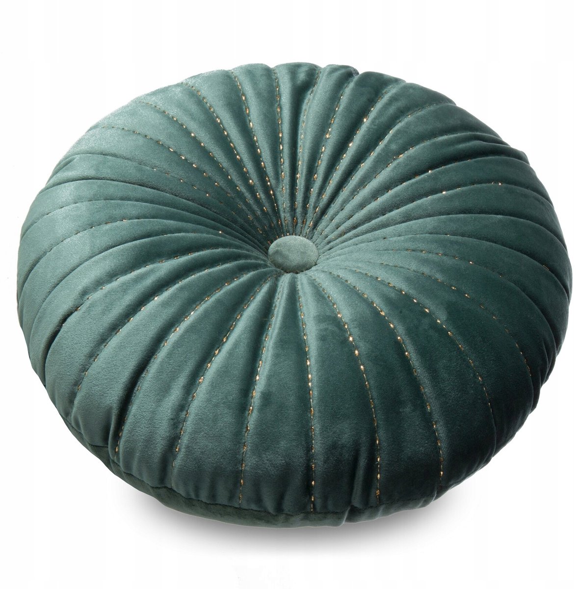 Decoratieve Fluwelen Rond Kussen - Donkergroen, 40x40cm