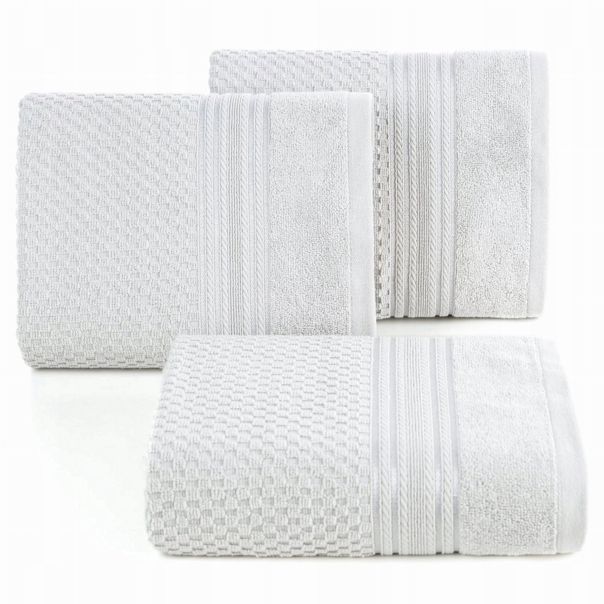 Luxe Katoenen Badhanddoek Davos Zilver 50x90cm 500gsm