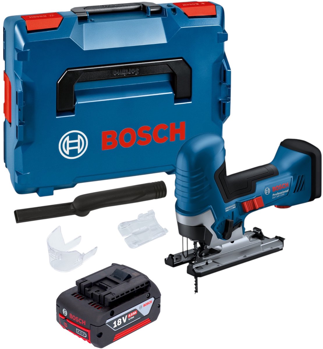 Bosch GST 18V-125 S Professional accu-decoupeerzaag 18 V 125 mm borstelloos + 1x accu 4,0 Ah + L-Boxx - zonder oplader