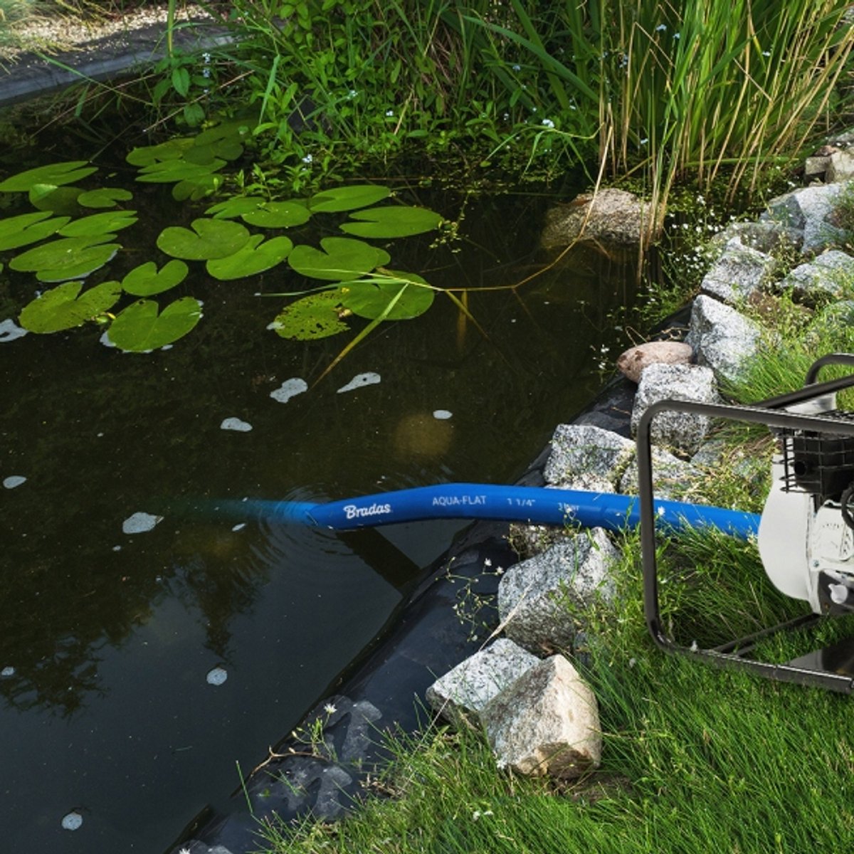 Platte Brandweerslang 38mm 1 1/2" 10m voor Waterpomp Schoon/Vuil Water