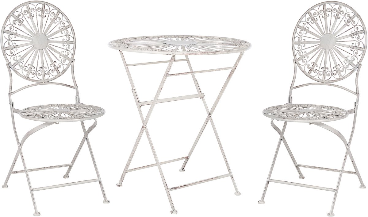 Bol.com BELIANI SCAFA - Bistro set - Gebroken wit - IJzer aanbieding