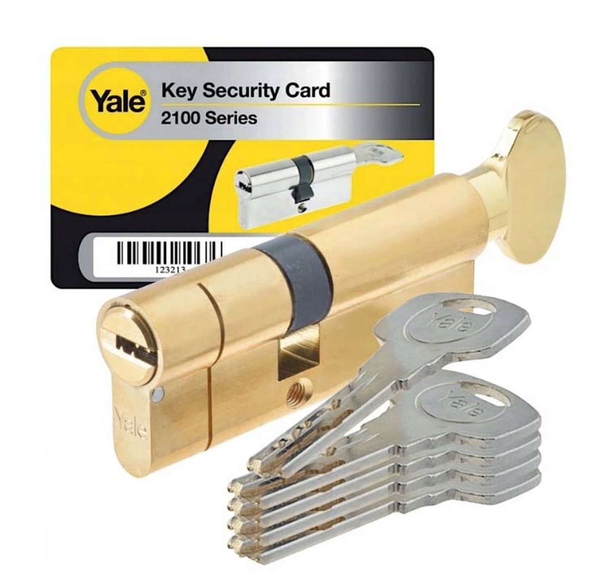 Yale Veiligheidsslot Cilinder 30/40mm Messing met Knop, CERTIFICAAT 6D