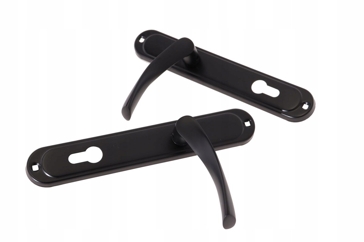 Veramet Kometa Deurklink met Lang Schild - Zwart (90mm Inclusief)