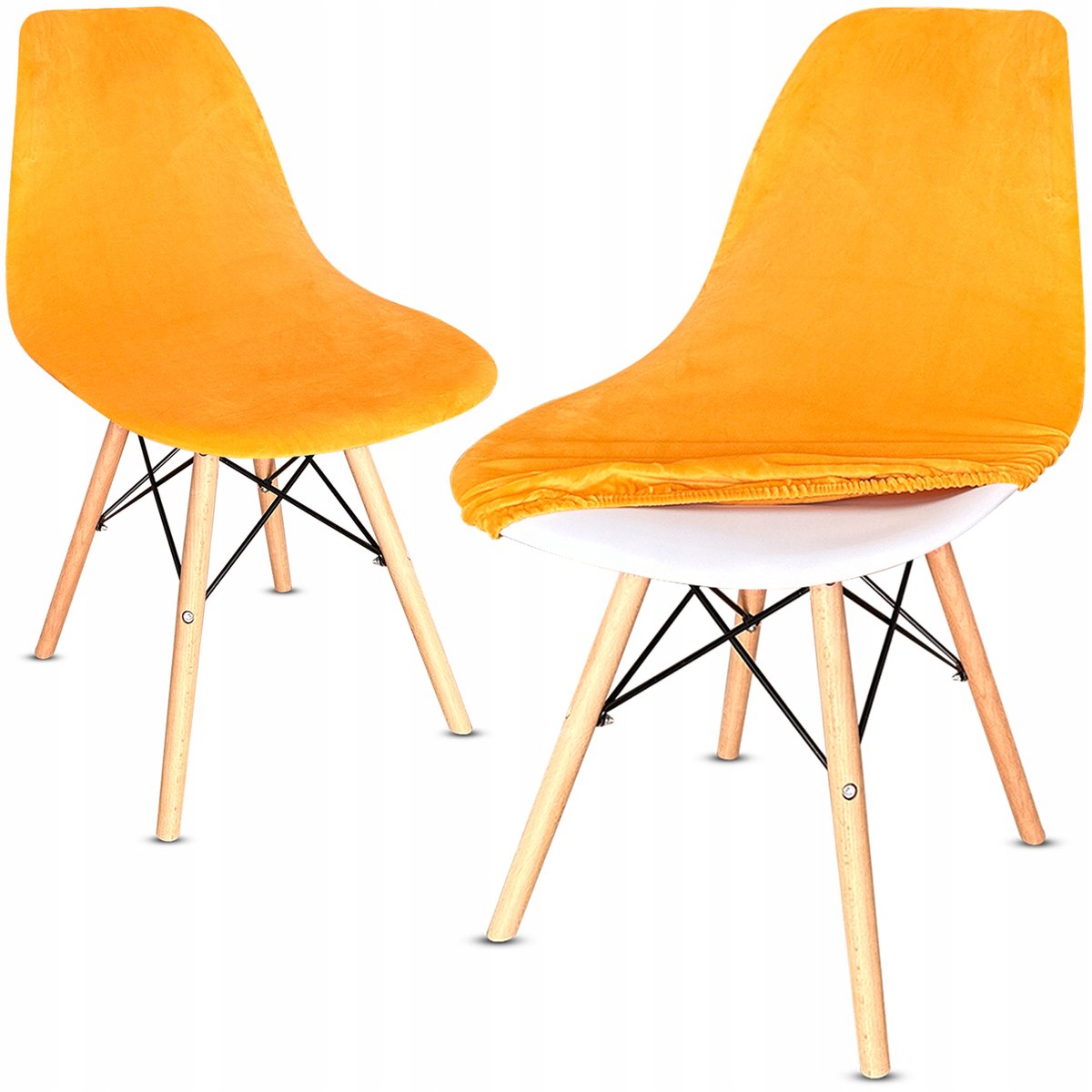 Velours Stoelhoes Scandinavisch Mosterdgeel - Stijlvol & Beschermend