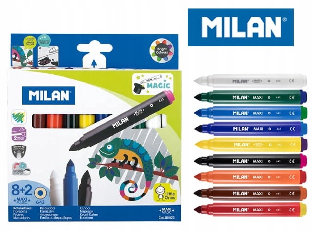 Milan Maxi Magic Kleurenwisselaars Stiften - 10 Stuks