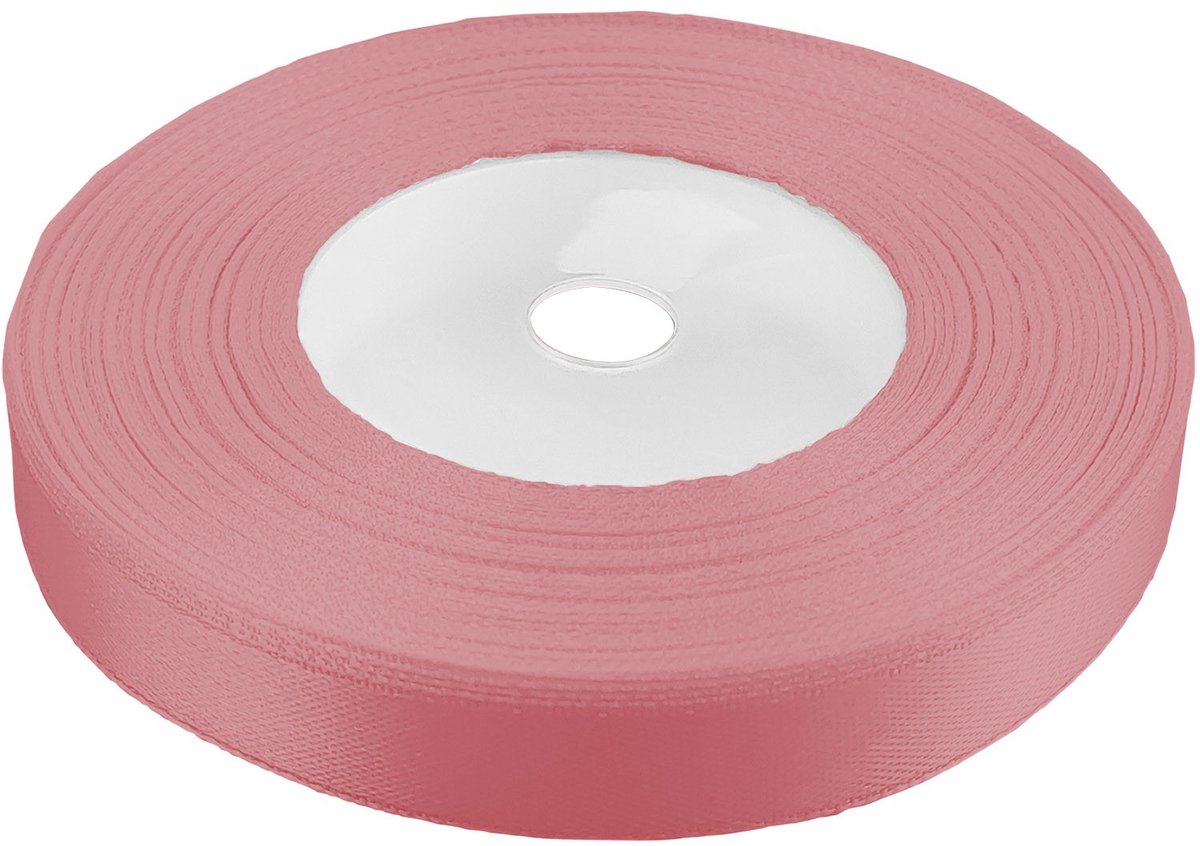 Satijnlint Koraalkleurig 12mm Breedte - 32 Meter Rol