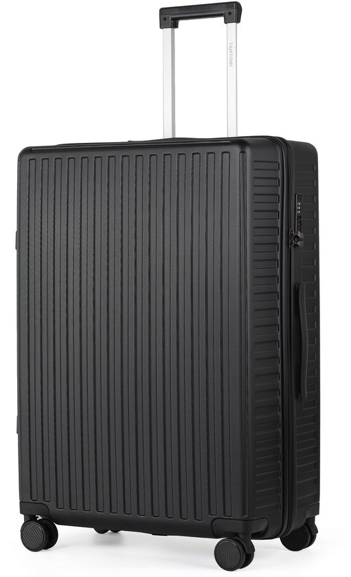 TAN.TOMI Reiskoffer groot 76x49x30 - 100L - Spinner wielen - Lichtgewicht - TSA Slot -zwart