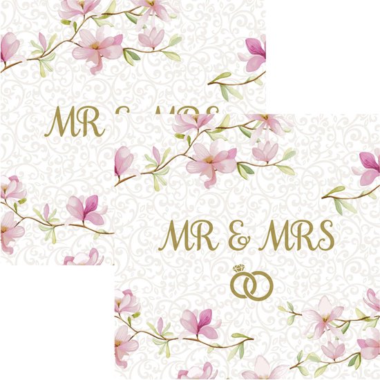 Lot De 20 Serviettes En Papier romantique 33x33cm Bleu - Serviette de