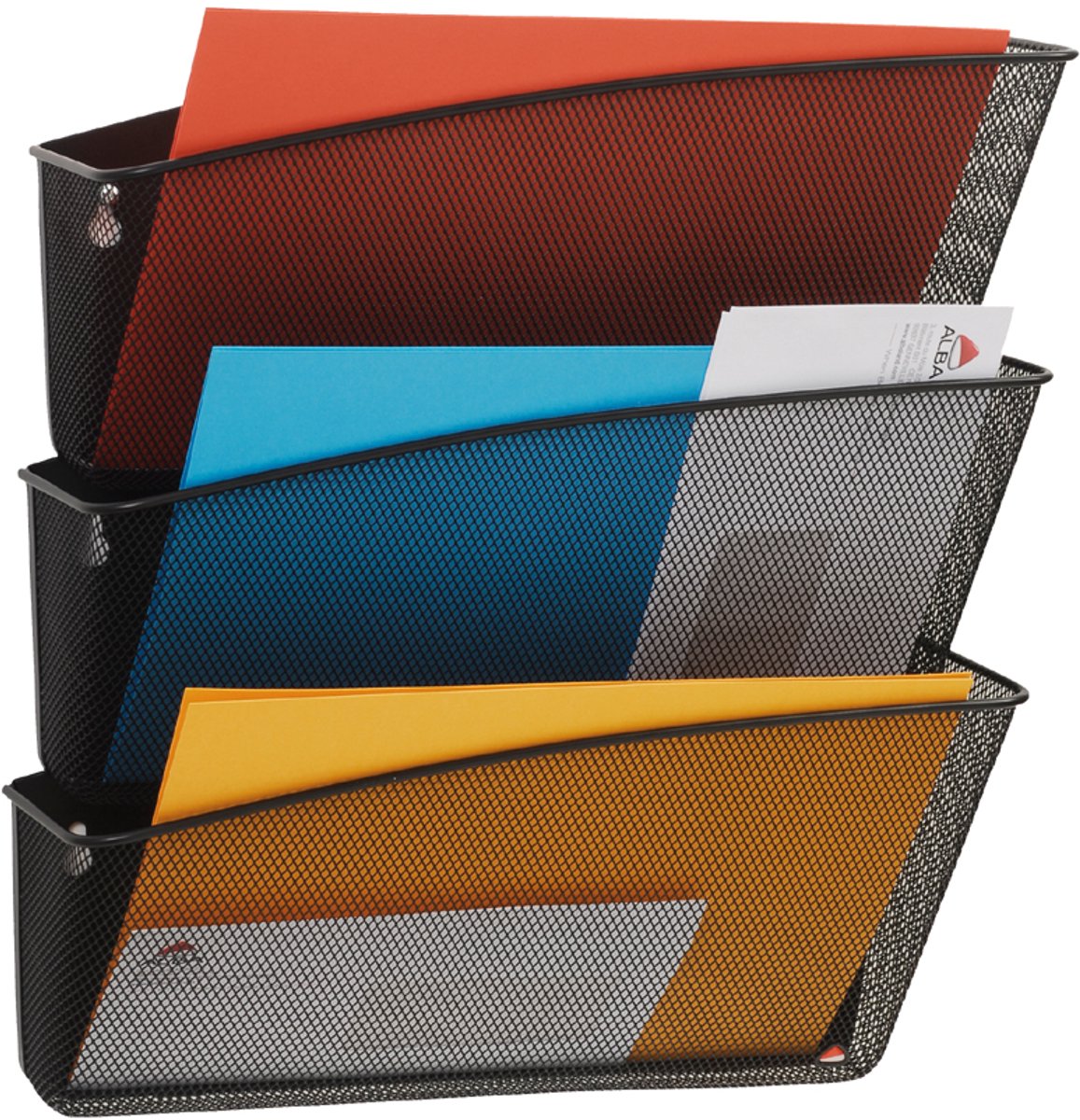 Wandbrochureklemmen MESHFILE, set van 3, zwart