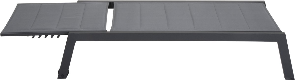Set van 2 BARBADOS ligbedden in grijs textilene - aluminium grijs antraciet