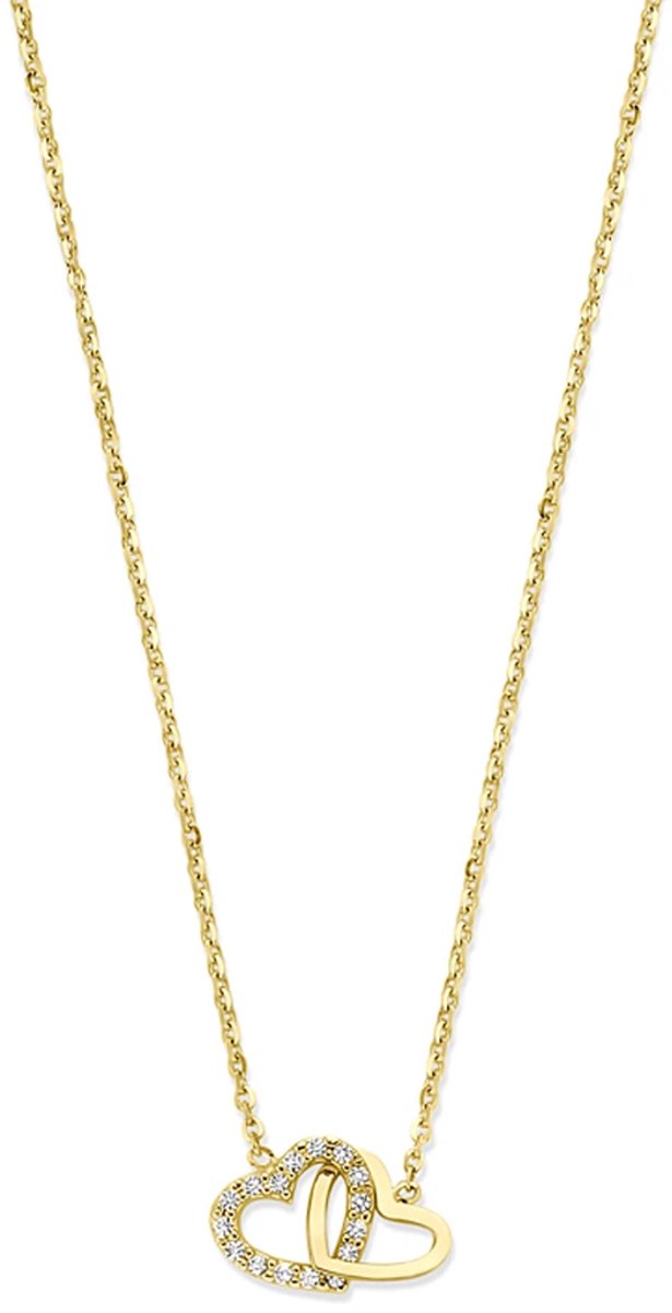 Collier hartje zirkonia 40 - 42 - 44 cm