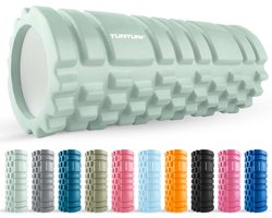 Tunturi Yoga Grid Foam Roller - Massage Roller - Foamroller - Fitness Roller - Mint - 33cm - Incl. gratis fitness app
