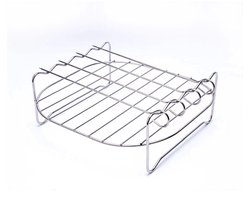 Airfryer grill roestvrijstalen stoomrek huishoudelijke elektrische frituurpan accessoires grill 4-pins dubbellaags airfryer rek