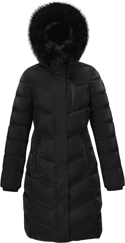 Foto: Paragoose julie glossy dames winterjas warm glanzend met afneembare luxe bontkraag