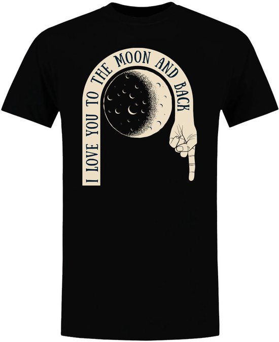 T-shirt homme « Je t'aime jusqu'à la lune et retour » - amour - relation - lune - couple - chemise
