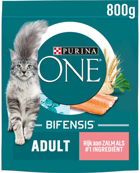 Purina ONE Adult Zalm - Volkoren Granen - 800 gr