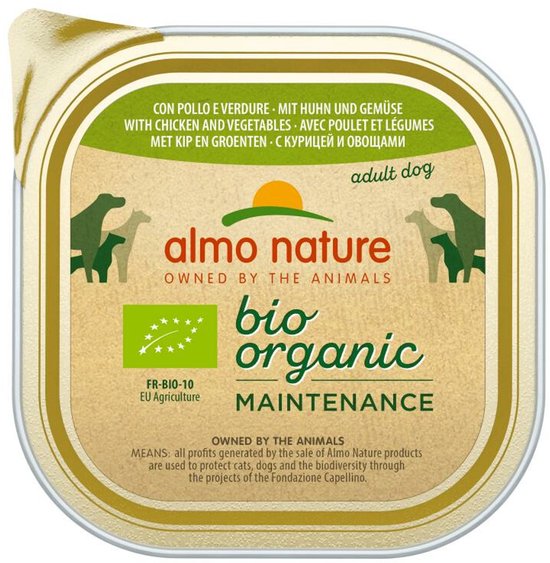 Almo Nature Bio Organic Maintenance Hondenvoer Kip & Groenten - 18 x 300 gr - Voordeelverpakking