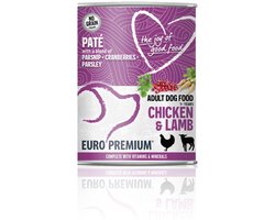 Euro-Premium Paté Adult Hondenvoer Nat Chicken & Lamb - 6 x 400 gr - Voordeelverpakking