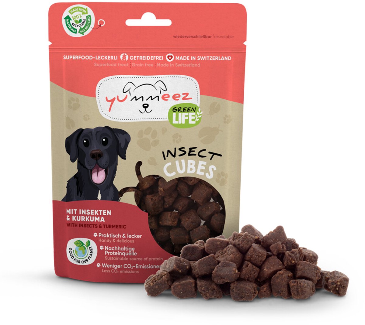 Yummeez Green Life Cubes Hondensnack Insecten - 100 gr